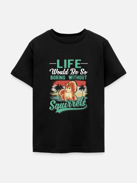 Eichhörnchen Geschenk Squirrel Grauhörnchen - Teenager T-Shirt - Schwarz