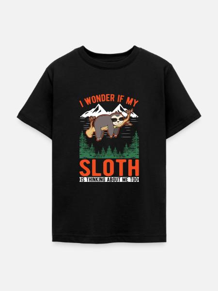 Faultier Liebhaber - Teenager T-Shirt - Schwarz