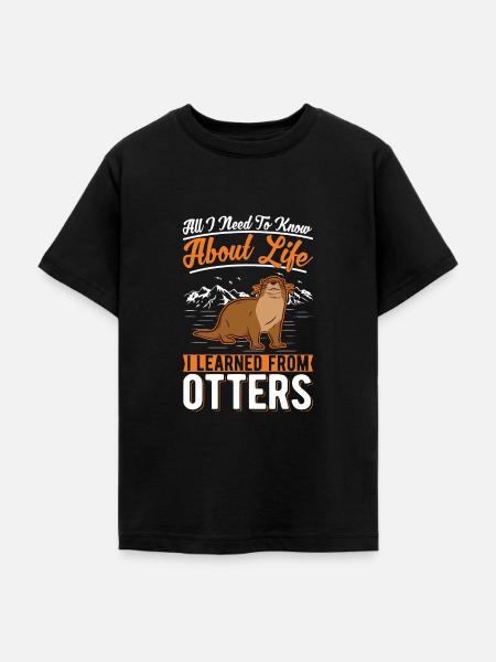 Otter Fischotter Seeotter - Teenager T-Shirt - Schwarz