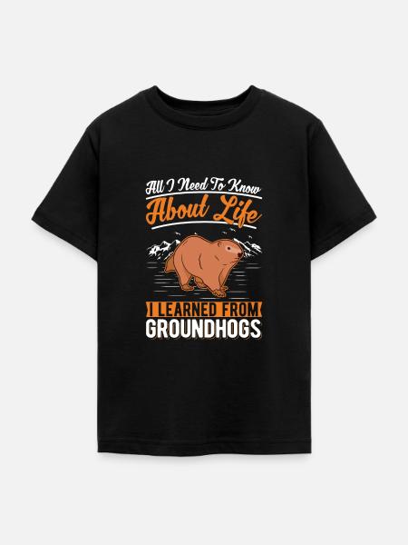 Murmeltier Groundhog Waldmurmeltier - Teenager T-Shirt - Schwarz
