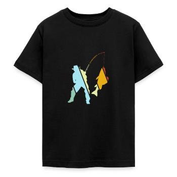 Angeln Retro - Teenager T-Shirt - Schwarz - Vorne - AI Model Teenager Male light (155cm)