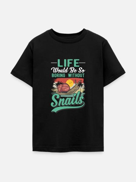 Schnecke Geschenk Weinbergschnecke - Teenager T-Shirt - Schwarz