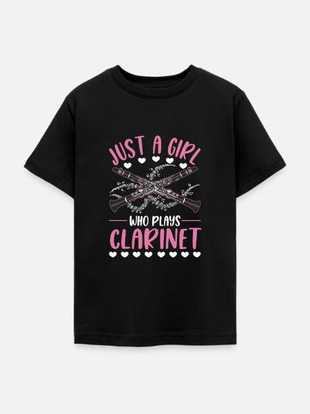Klarinette Mädchen Klarinettistin - Teenager T-Shirt - Schwarz