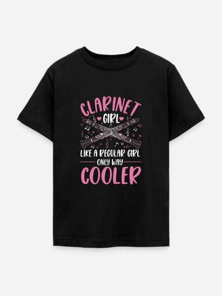 Klarinette Mädchen Klarinettistin - Teenager T-Shirt - Schwarz