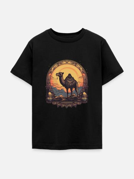 Kamel Retro Großkamel Ägypten - Teenager T-Shirt - Schwarz