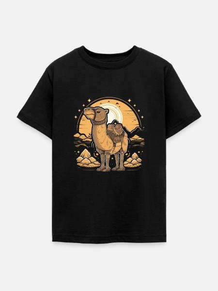Kamel Retro Großkamel Ägypten - Teenager T-Shirt - Schwarz