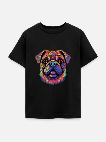 Mops Geschenk - Teenager T-Shirt - Schwarz