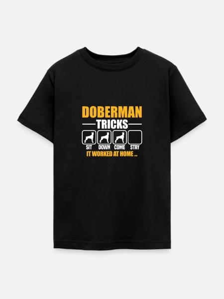 Doberman Tricks - Teenager T-Shirt - Schwarz