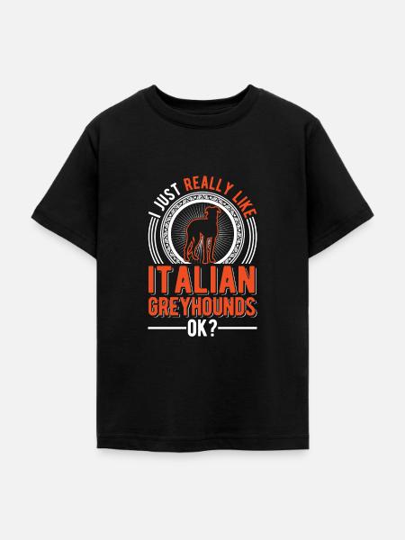Italienischer Windhund Geschenk - Teenager T-Shirt - Schwarz