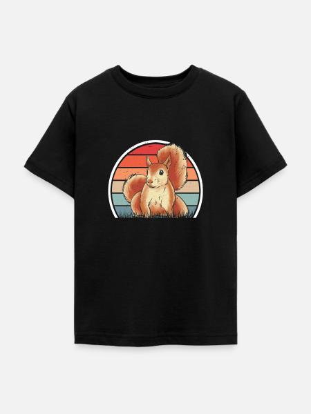 Eichhörnchen Retro Squirrel - Teenager T-Shirt - Schwarz