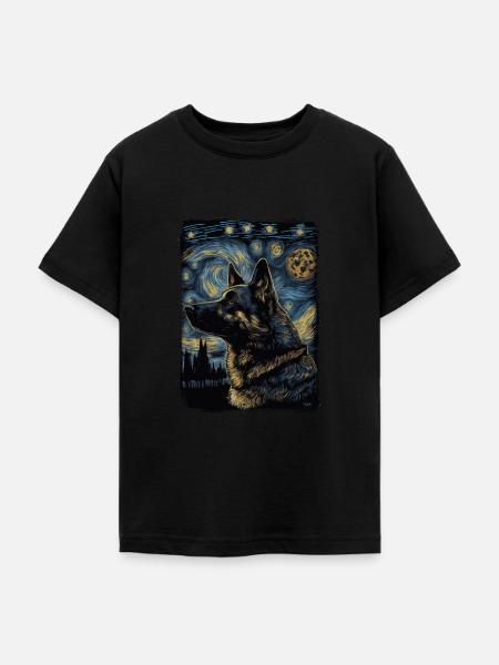 Schäferhund Starry Night - Teenager T-Shirt - Schwarz