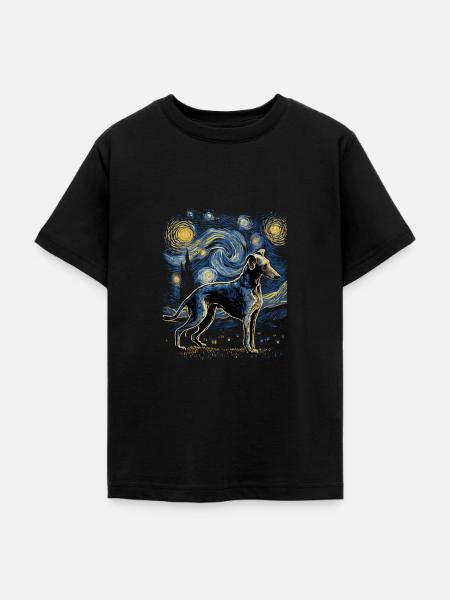 Galgo Espanol Starry Night - Teenager T-Shirt - Schwarz