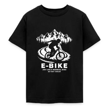 E-Bike Spruch Ebiker Radfahrer Berge Natur - Teenager T-Shirt - Schwarz - Vorne - AI Model Teenager Male light (155cm)