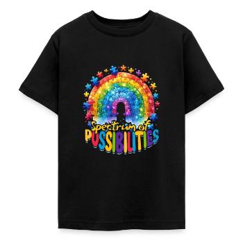 Autistisch autisme spectrum van mogelijkheden - Teenager T-shirt - zwart - Voor - AI Model Teenager Male light (155cm)