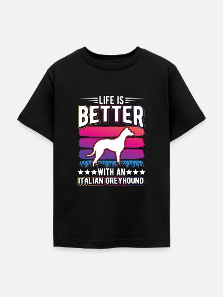 Italienischer Windhund Geschenk - Teenager T-Shirt - Schwarz