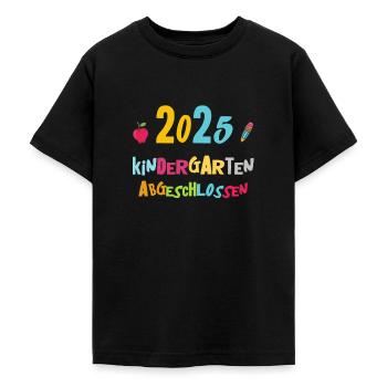 Abschied Kindergarten 2025 Geschenk Mädchen Jungen - Teenager T-Shirt - Schwarz - Vorne - AI Model Teenager Male light (155cm)