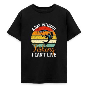 Angler Spruch Angeln Anglermotiv - Teenager T-Shirt - Schwarz - Vorne - AI Model Teenager Male light (155cm)