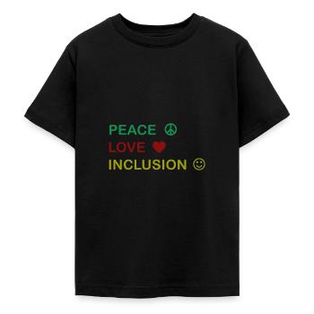 Idéal pour toutes les occasions Inclusion Tee Paix - T-shirt Ado - noir - Devant - AI Model Teenager Male light (155cm)
