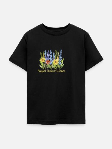 Unterstütze Bundesarbeiter Blumenmotiv - Teenager T-Shirt - Schwarz