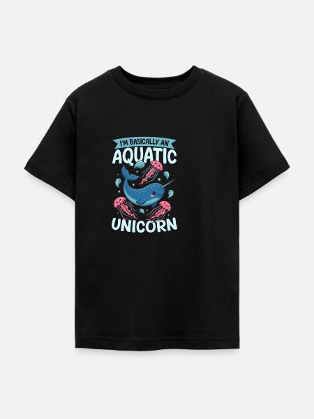 Narwhal Chibi Kawaii - Teenager T-Shirt - Schwarz