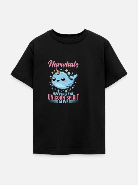 Narwhal Chibi Kawaii - Teenager T-Shirt - Schwarz