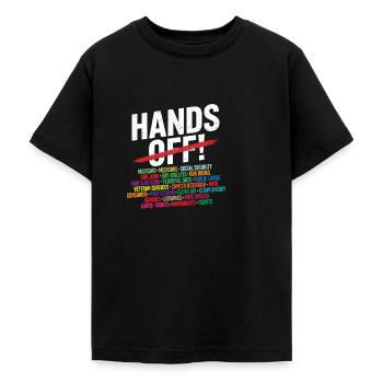 Hands Off - Teenager T-Shirt - Schwarz - Vorne - AI Model Teenager Male light (155cm)