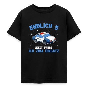 5 Geburtstag Polizei 5 Jahre Alt - Teenager T-Shirt - Schwarz - Vorne - AI Model Teenager Male light (155cm)