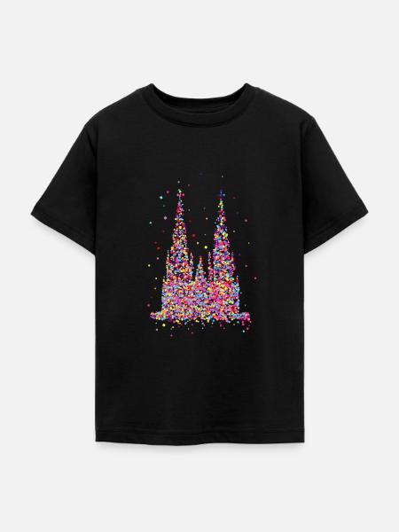 Kölner Dom, Konfetti - Teenager T-Shirt - Schwarz