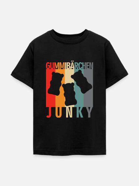 Gummibärchen Junky Retro Design - Teenager T-Shirt - Schwarz