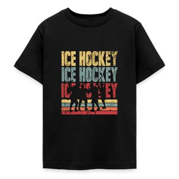 Eishockey - Teenager T-Shirt - Schwarz - Vorne - AI Model Teenager Male light (155cm)
