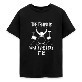 Drummer drums drummer - Teenage T-Shirt - black - Front - AI Model Teenager Male light (155cm)