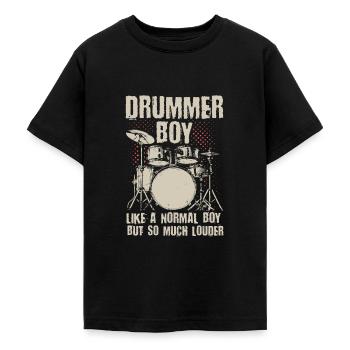 Drums drummer drummer gift drummer - Teenage T-Shirt - black - Front - AI Model Teenager Male light (155cm)