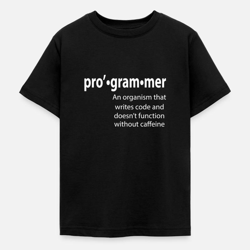 Programmeur - Coder - Hacker - IT - T-shirt Ado - noir
