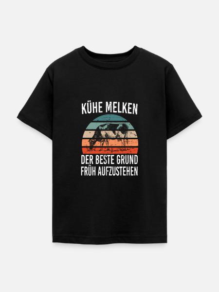 Kühe melken lustiger Spruch - Teenager T-Shirt - Schwarz