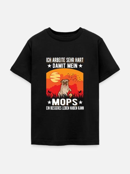 Mops Besseres Leben - Teenager T-Shirt - Schwarz