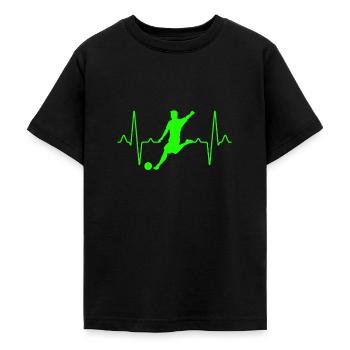 Fußball Herzschlag - Teenager T-Shirt - Schwarz - Vorne - AI Model Teenager Male light (155cm)