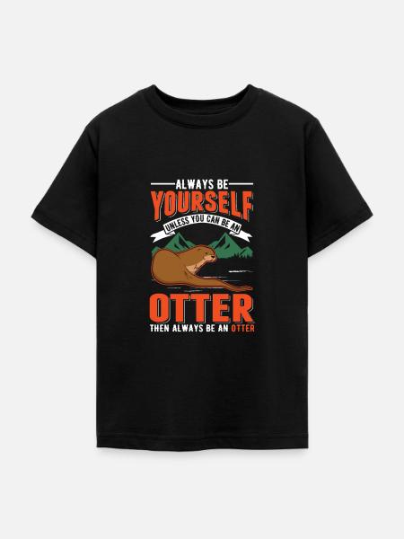 Otter Fischotter Seeotter - Teenager T-Shirt - Schwarz