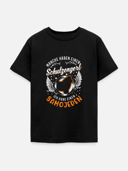 Samojede Schutzengel Schlittenhund Samojeden - Teenager T-Shirt - Schwarz