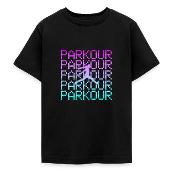 parkour - T-shirt tonåring - svart - Fram - AI Model Teenager Male light (155cm)