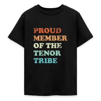 Proud Member of the Tenor Tribe retro hell - Teenage T-Shirt - black - Front - AI Model Teenager Male light (155cm)