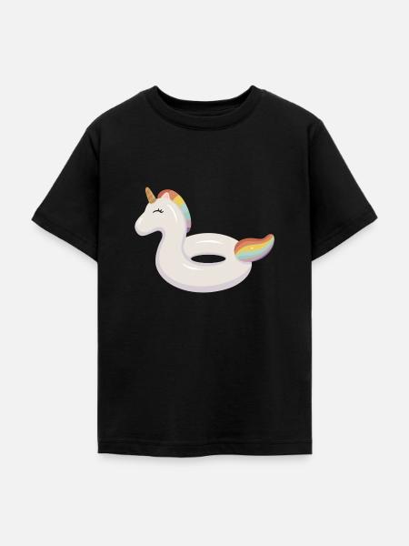 Einhorn Symbol Wassertier - Teenager T-Shirt - Schwarz