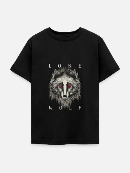 Lone Wolf Illustration Geschenk - Teenager T-Shirt - Schwarz