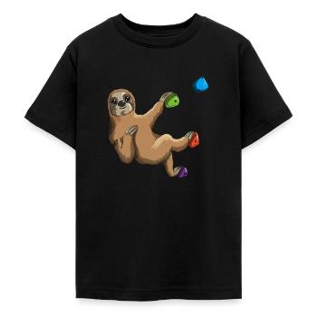 Klettern Faultier Kletterwand Bergsteiger Boulder - Teenager T-Shirt - Schwarz - Vorne - AI Model Teenager Male light (155cm)
