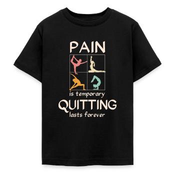 La douleur est temporaire, cesser de fumer dure pour toujours - Yoga - T-shirt Ado - noir - Devant - AI Model Teenager Male light (155cm)