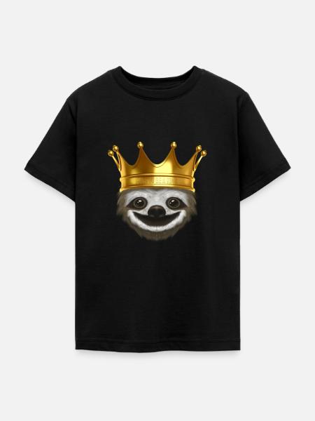 Sloth King - Teenager T-Shirt - Schwarz