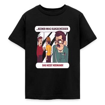 Niemand mag Klugscheisser - Teenager T-Shirt - Schwarz - Vorne - AI Model Teenager Male light (155cm)