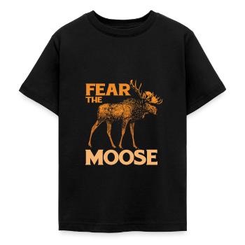 Elk Moose Deer Antler Reindeer Deer Gift - Teenage T-Shirt - black - Front - AI Model Teenager Male light (155cm)