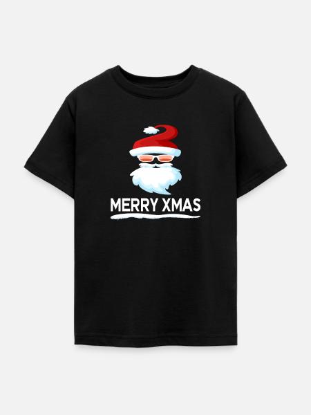 weihnachtsmann merry xmas grinsen - Teenager T-Shirt - Schwarz