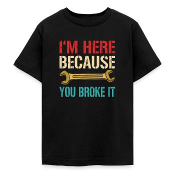 mechanic - Teenage T-Shirt - black - Front - AI Model Teenager Male light (155cm)