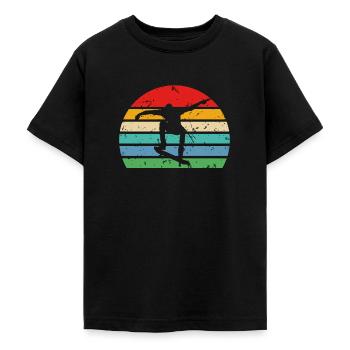 Skateboarder Skateboard Skate Skater Retro - Teenage T-Shirt - black - Front - AI Model Teenager Male light (155cm)